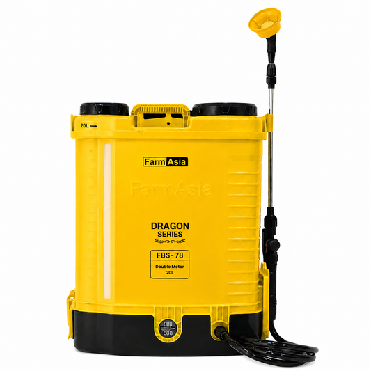 FarmAsia Battery Sprayer FBS- 78 with Lithium-ion Battery Double Motor High-Pressure Agriculture Sprayer | 20L Tank Capacity